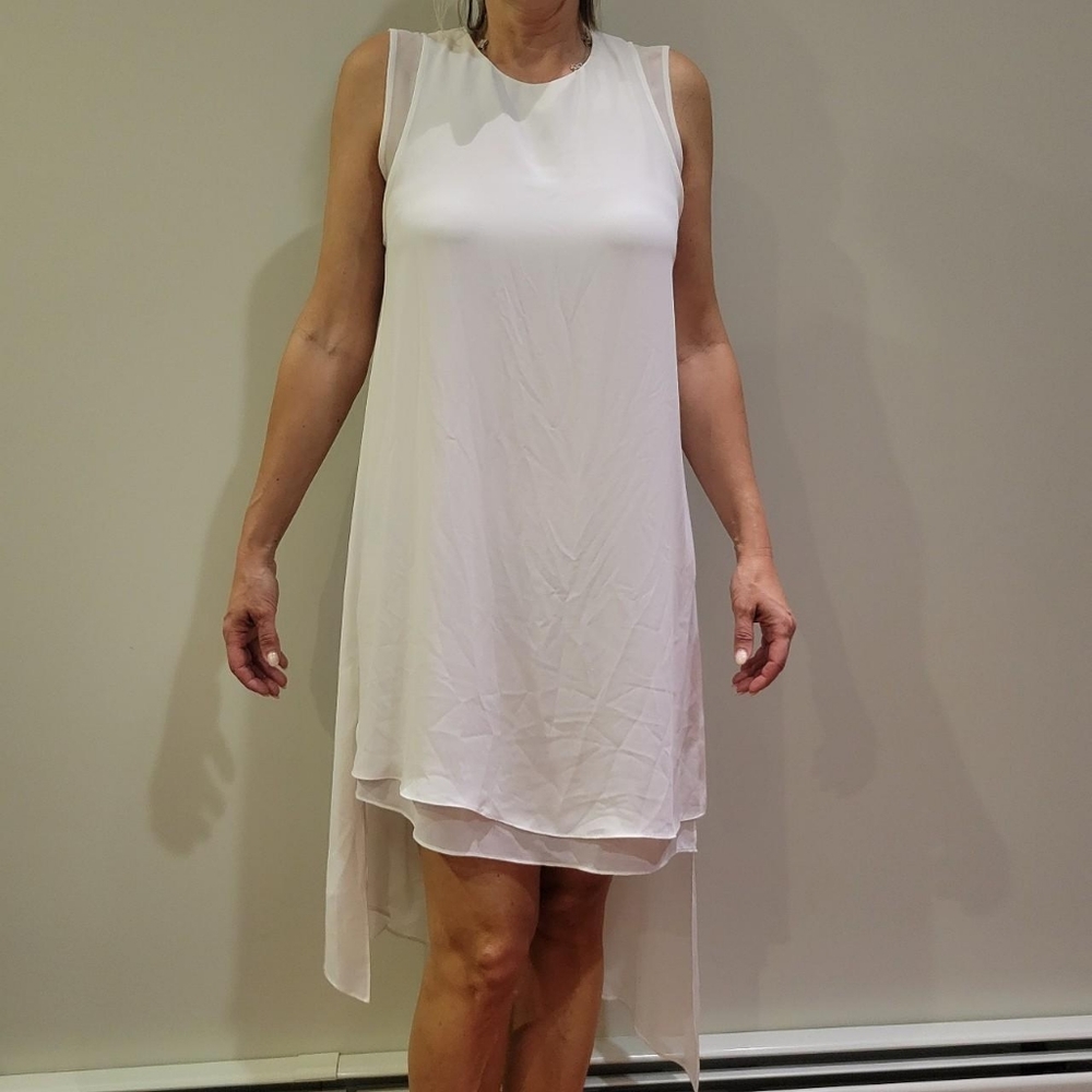 White chiffon dress